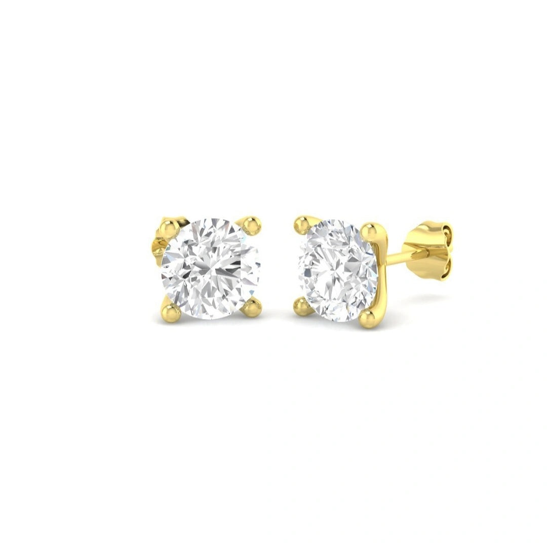 4.00ct Lab Grown Diamond Solitaire Earrings in 9k Gold