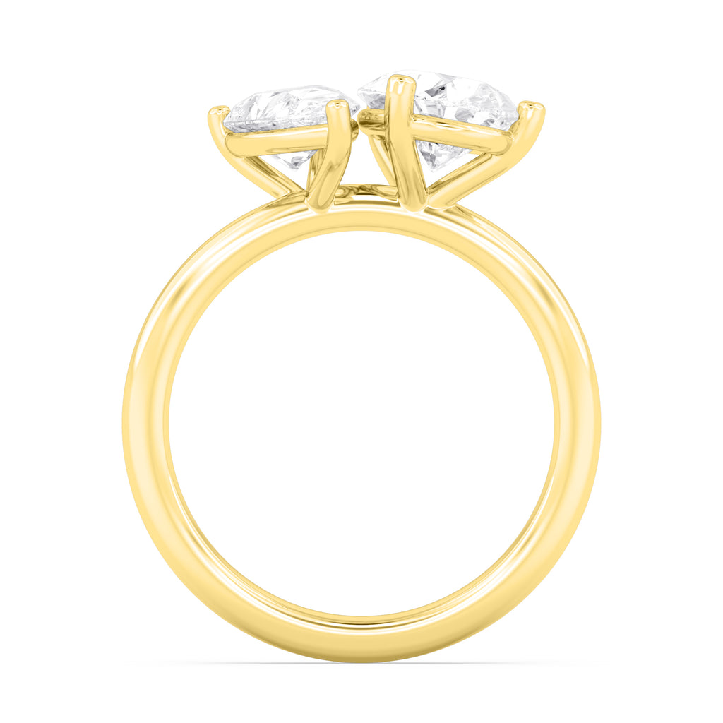 2.79ctw Pear cut Lab Grown Diamond Toi et Moi Engagement Ring