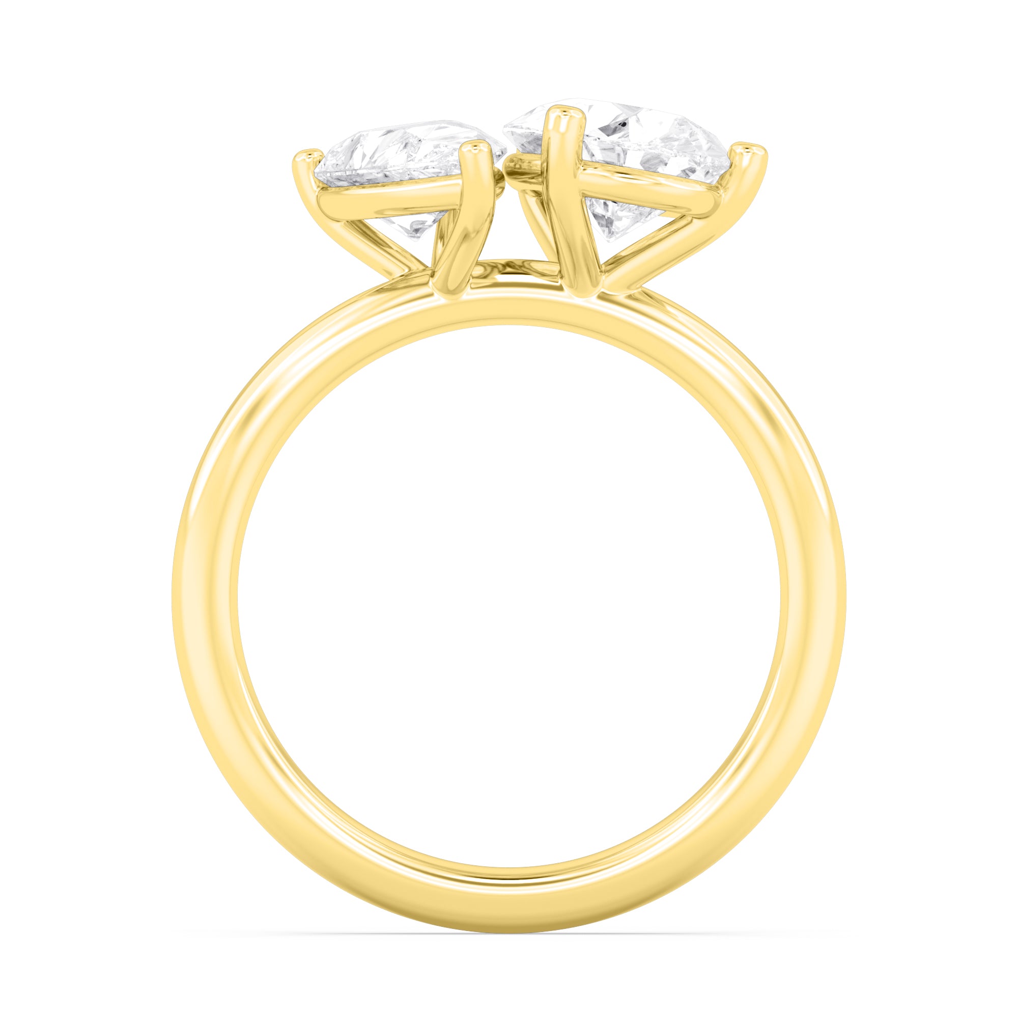 2.79ctw Pear cut Lab Grown Diamond Toi et Moi Engagement Ring