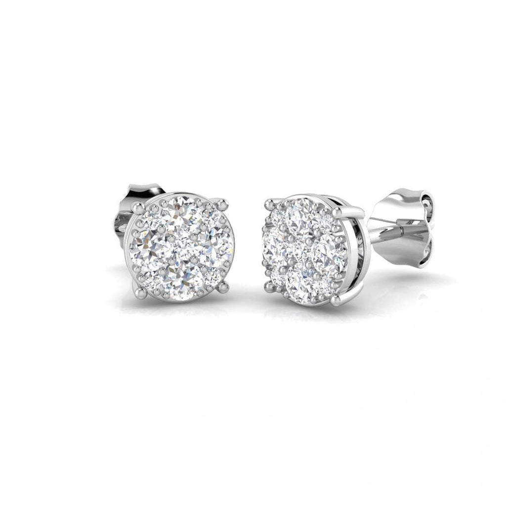 0.45ct Lab Grown Diamond Round Cluster Earrings in 9k Gold