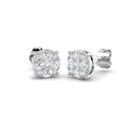 0.45ct Lab Grown Diamond Round Cluster Earrings in 9k Gold