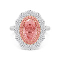 4.84ctw Oval cut Pink Lab Grown Diamond Exceptional Halo Engagement Ring