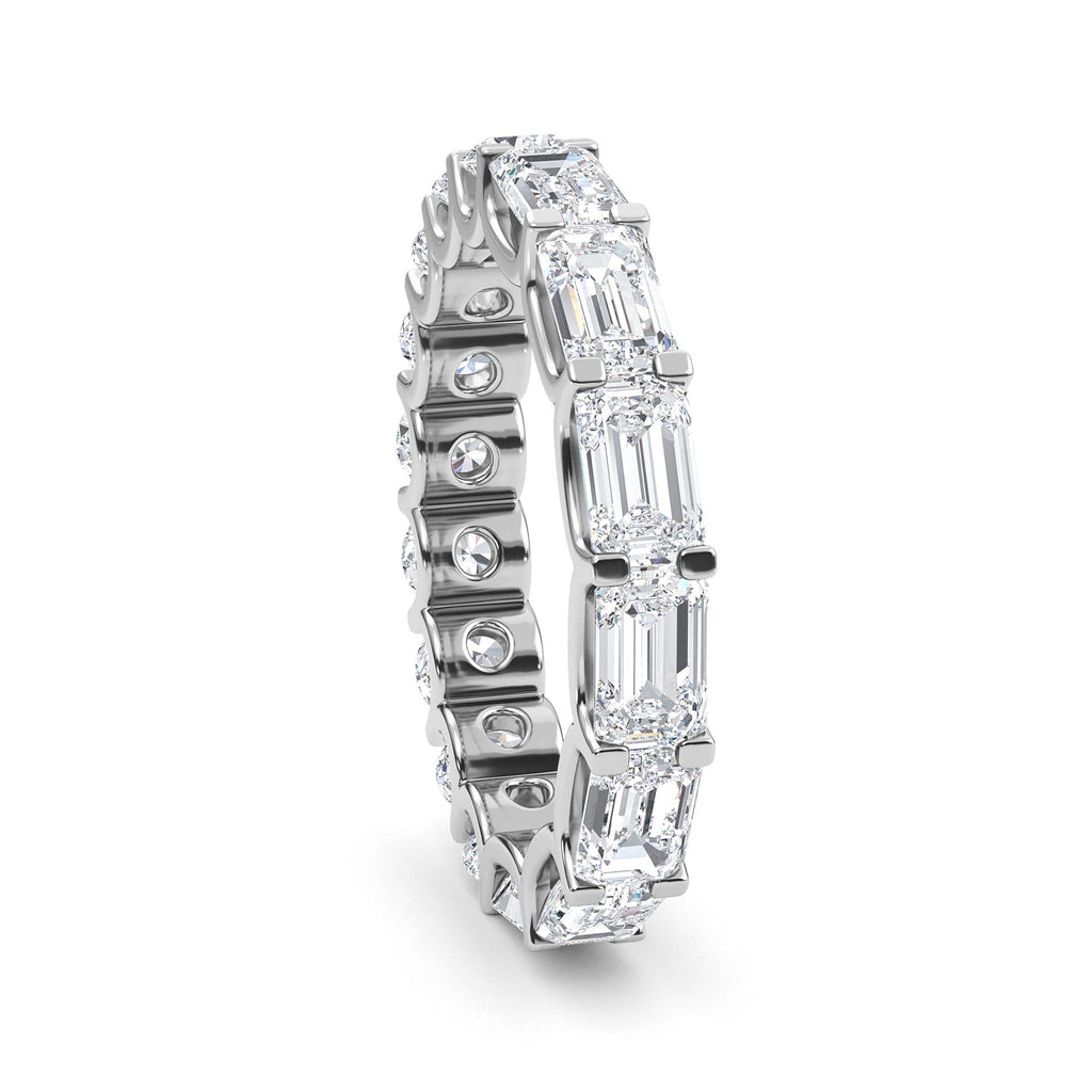 2.76ct Emerald and Round cut Half and Half Full Eternity Ring