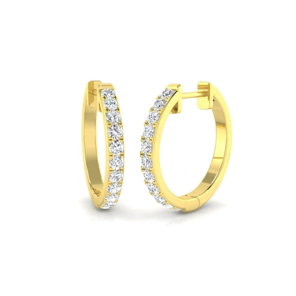0.50ct 17.50mm Lab Grown Diamond Hoop Earrings in 9k Gold