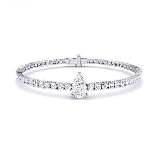 5.36ct Lab Grown Diamond Pear Accent Tennis Bracelet in 9k Gold