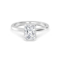 1.00ct Radiant cut Lab Grown Diamond Solitaire Bezel Engagement Ring