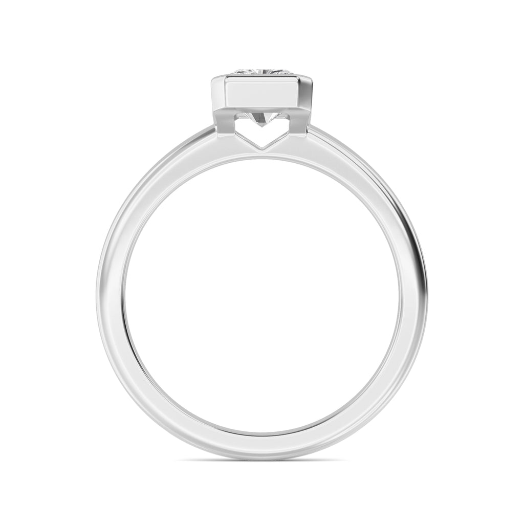 1.00ct Radiant cut Lab Grown Diamond Solitaire Bezel Engagement Ring