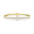4.60ct Lab Grown Diamond Emerald Accent Tennis Bracelet in 9k Gold