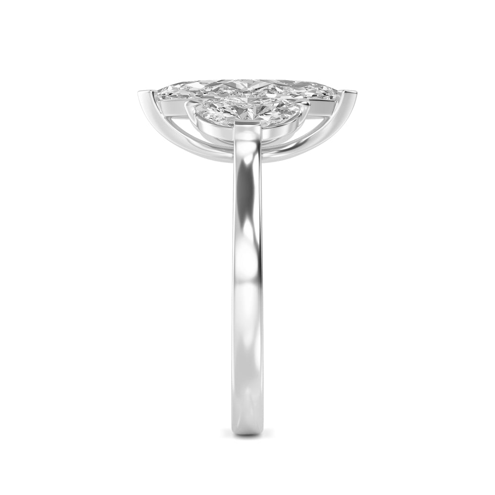 3.00ctw Marquise and Half Moon cut Lab Grown Diamond Trilogy Engagement Ring