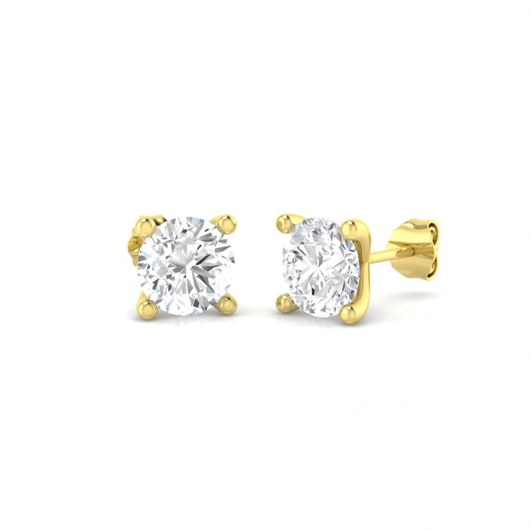3.00ct Lab Grown Diamond Solitaire Earrings in 9k Gold