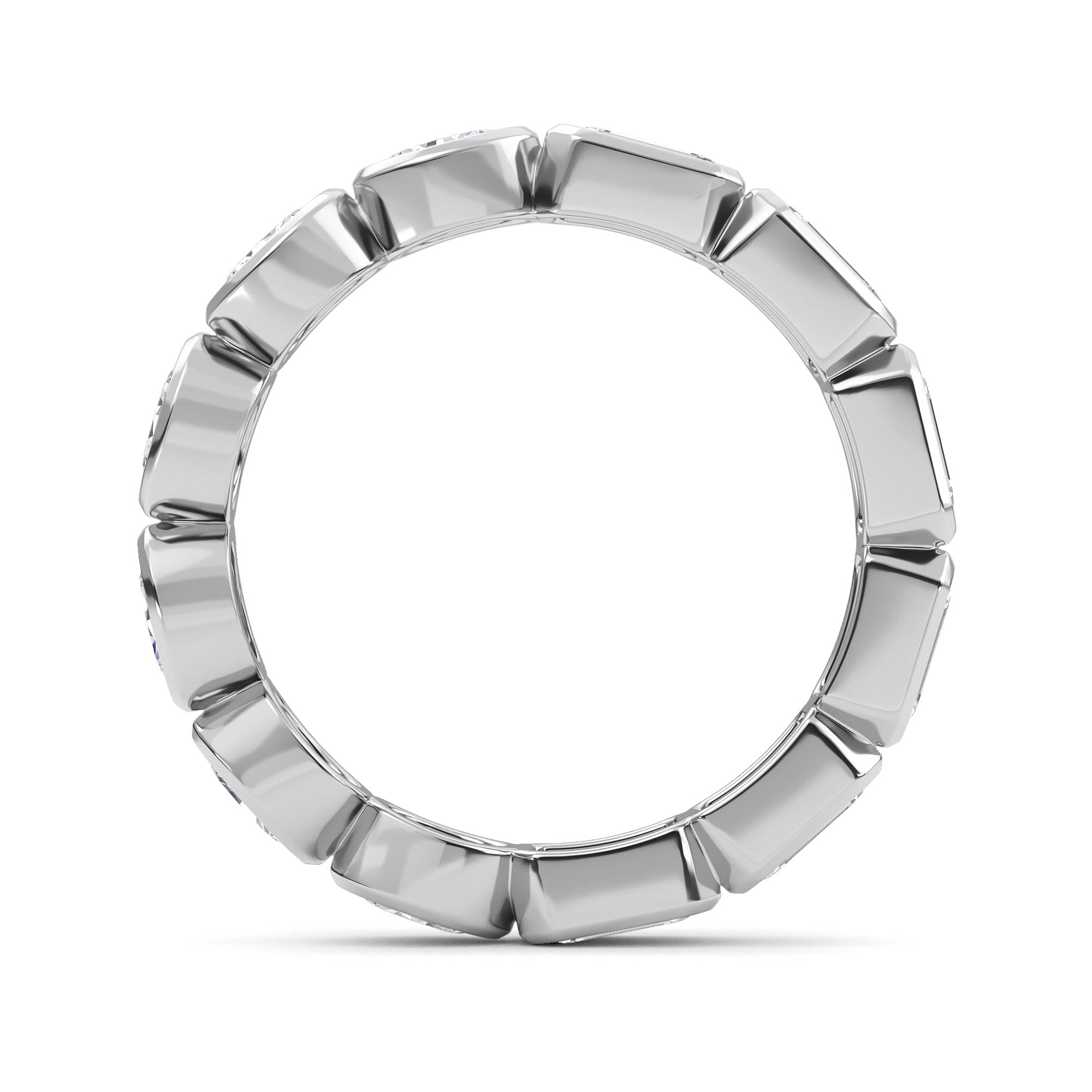 2.21ct Emerald and Oval cut Half and Half Full Eternity Ring