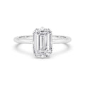 3.00ct Emerald cut Lab Grown Diamond Solitaire Compass Engagement Ring