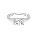 The Amanda 2.28ctw Radiant cut Lab Grown Diamond East-West Hidden Halo Engagement Ring