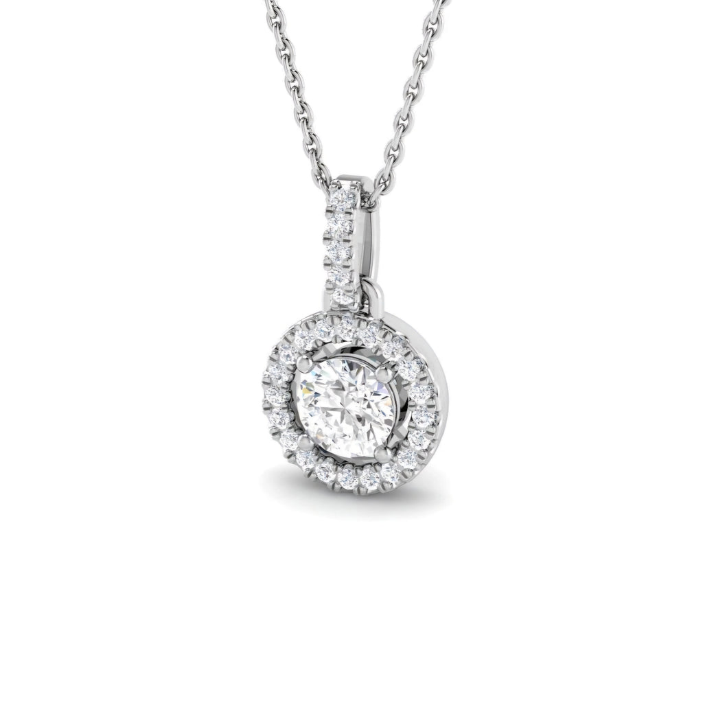 0.67ctw Lab Grown Diamond Halo Necklace in 9k Gold