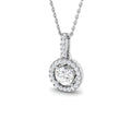 0.67ctw Lab Grown Diamond Halo Necklace in 9k Gold