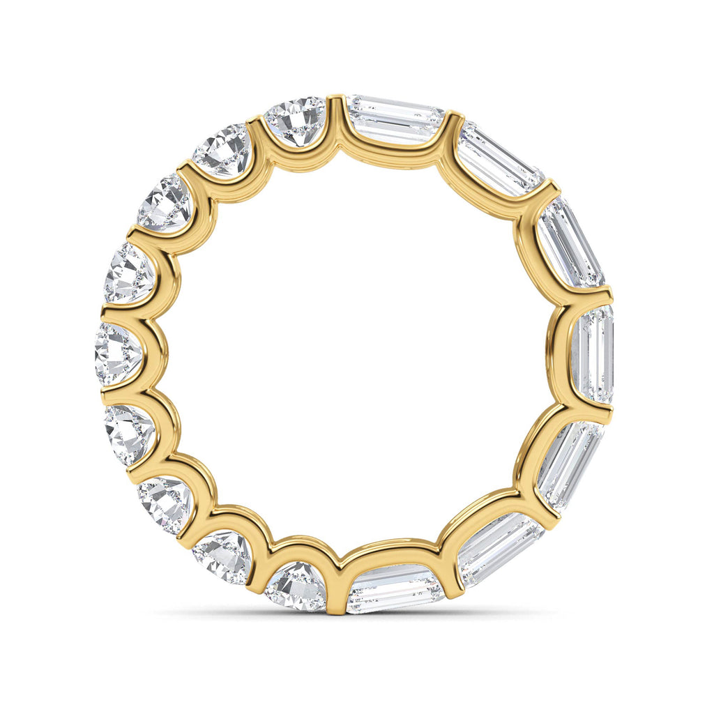 2.76ct Emerald and Round cut Half and Half Full Eternity Ring