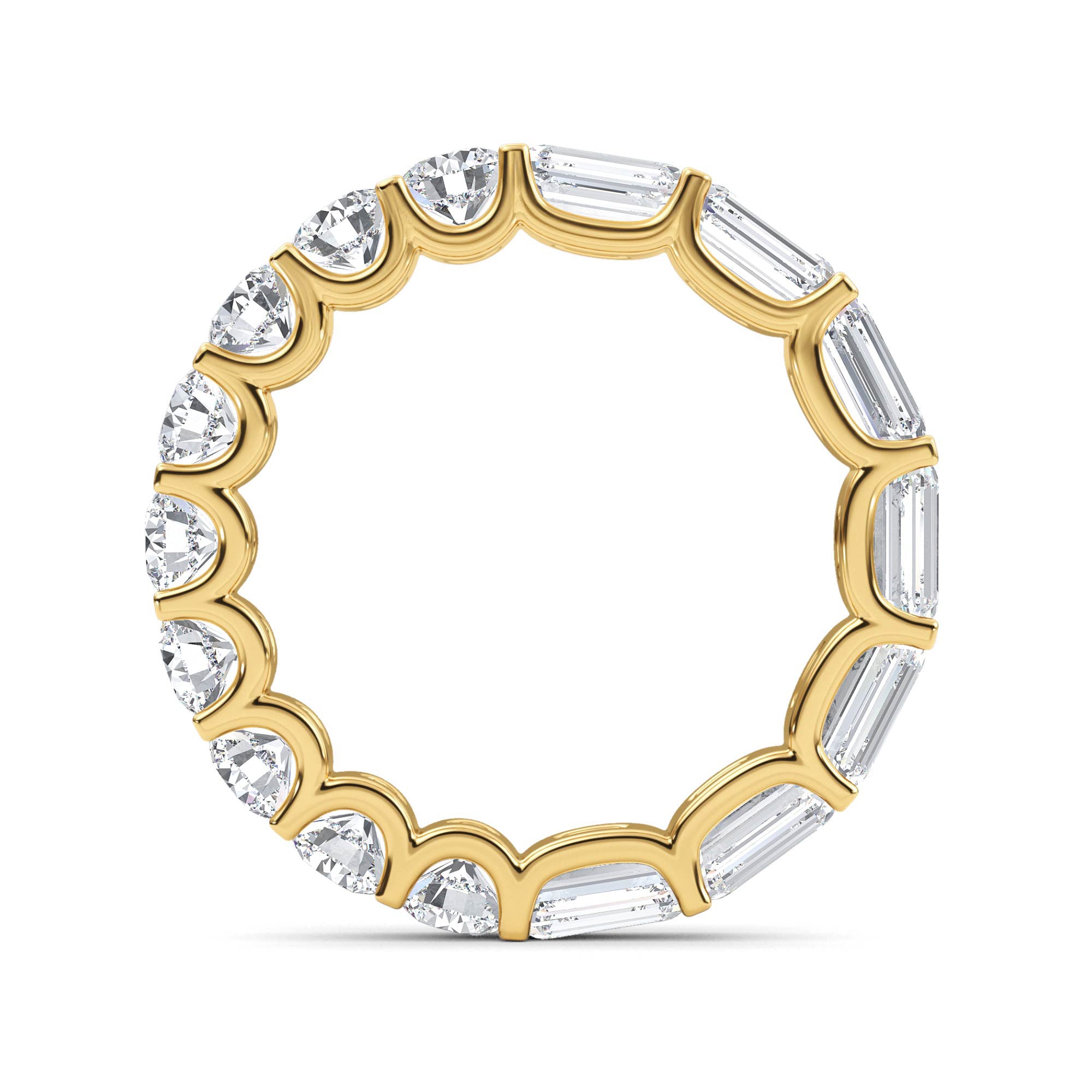 2.76ct Emerald and Round cut Half and Half Full Eternity Ring