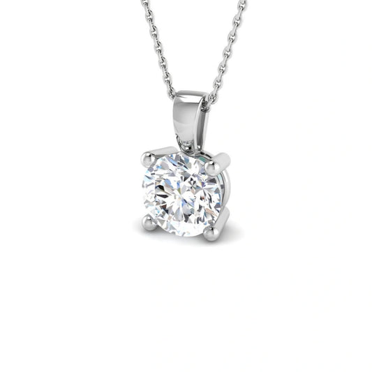 2.00ct Lab Grown Diamond Round Solitaire Pendant Necklace in 9k Gold