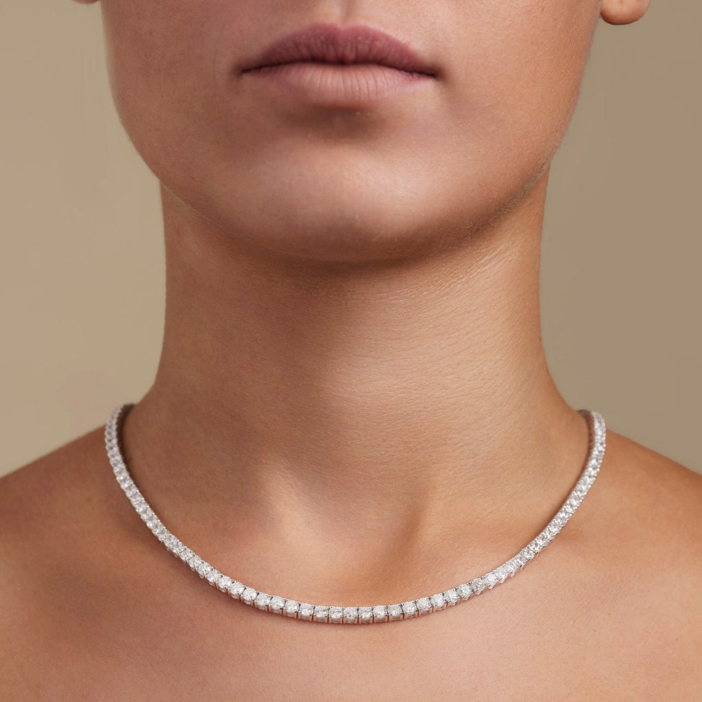 13.88ct Lab Grown Diamond Tennis Necklace in 9k Gold