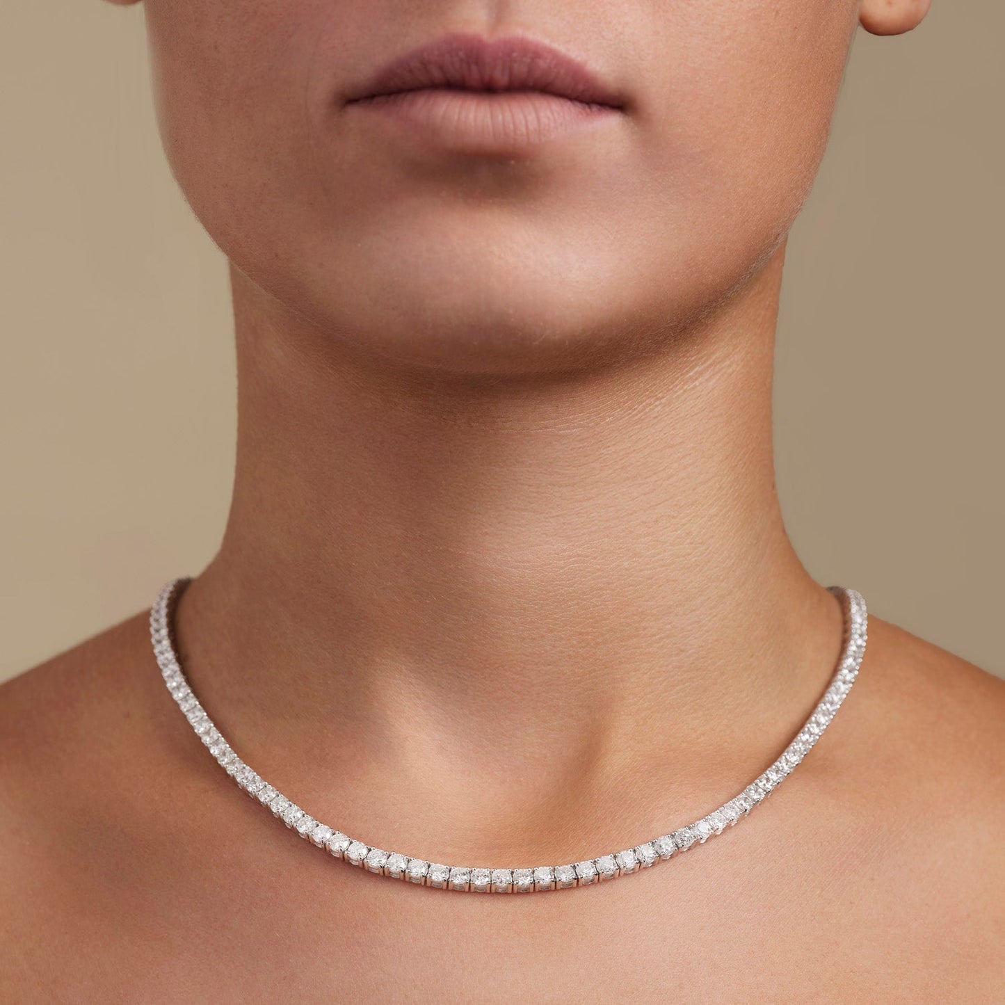 13.88ct Lab Grown Diamond Tennis Necklace in 9k Gold