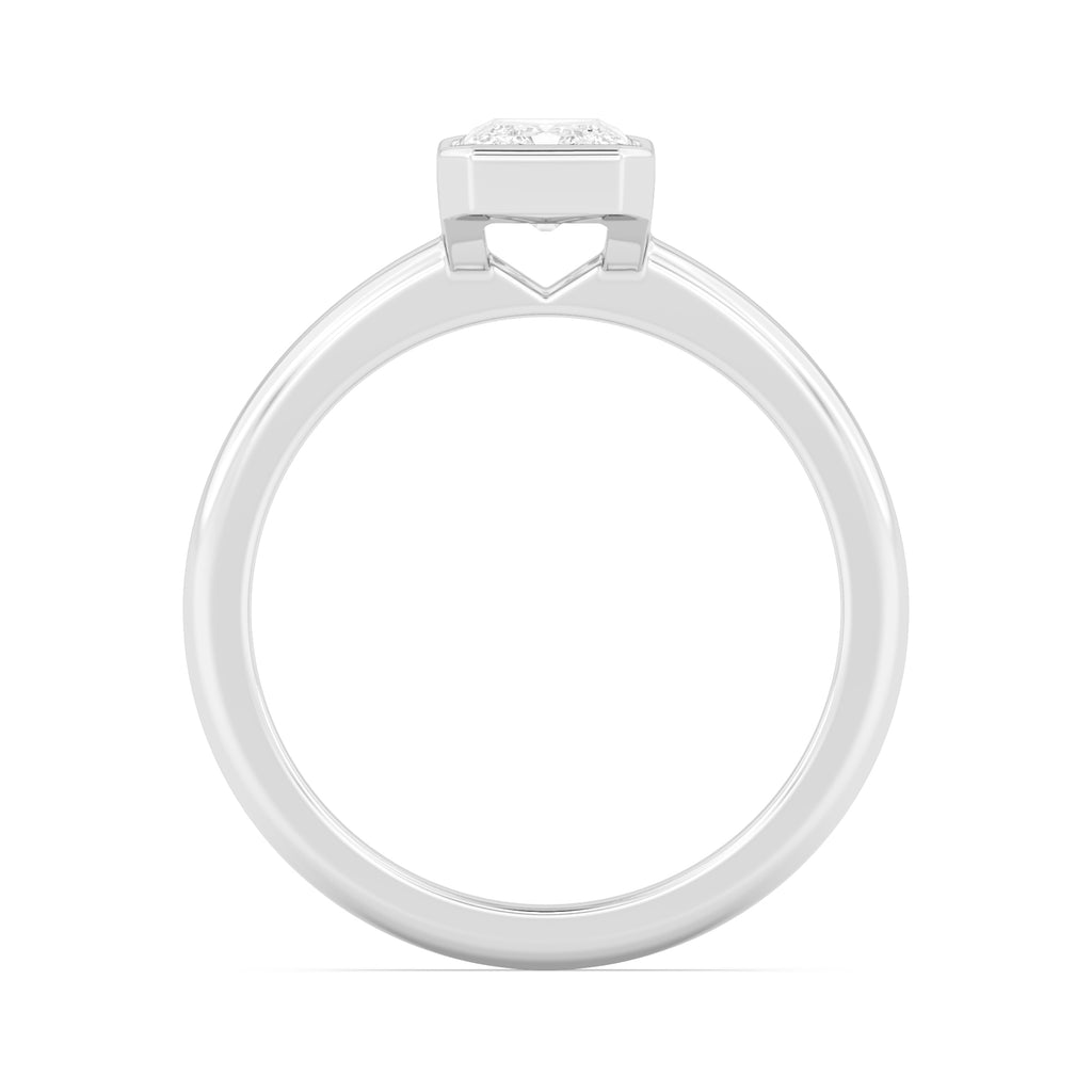 1.50ct Radiant cut Lab Grown Diamond Bezel Solitaire Engagement Ring