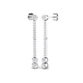 0.75ct Lab Grown Diamond Line Drop Bezel Accent Earrings in 9k Gold
