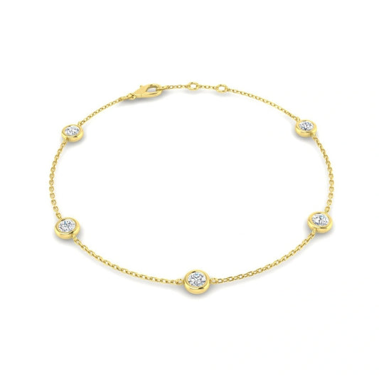 0.70ct Lab Grown Diamond Station Bracelet