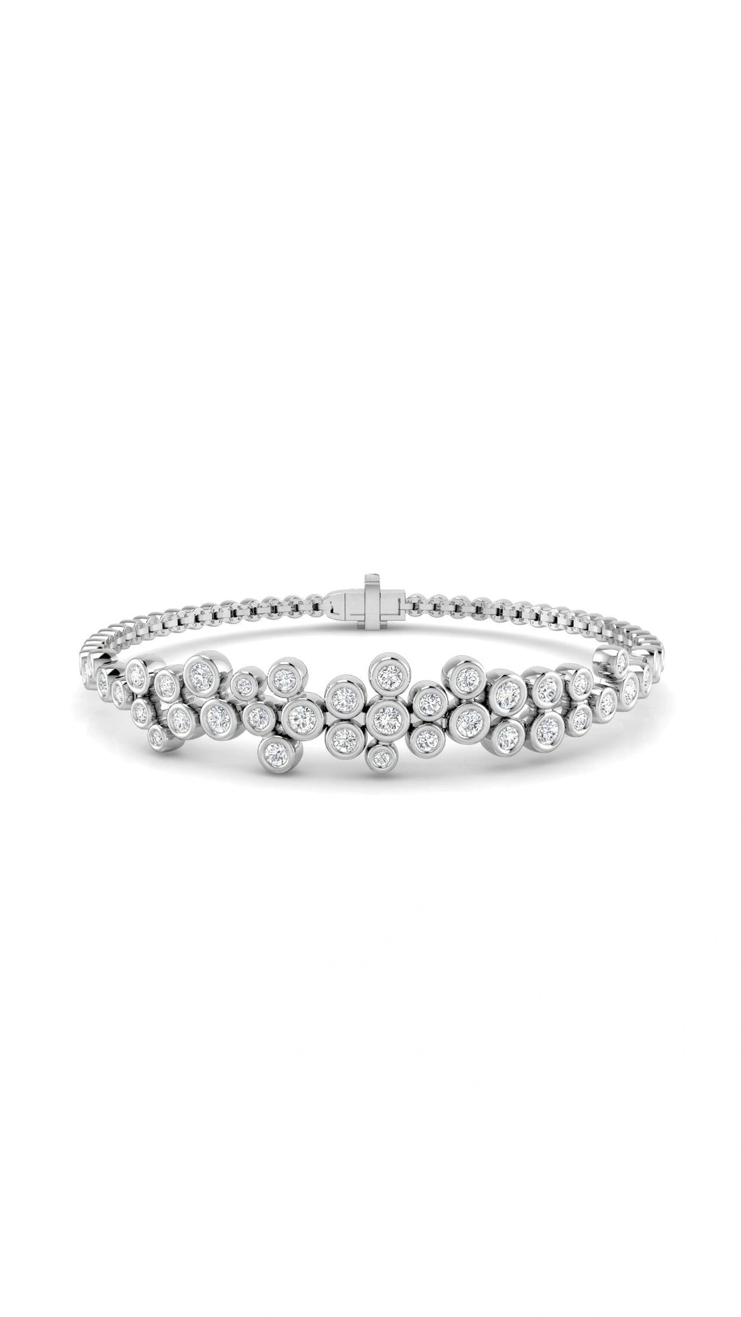 1.50ct Lab Grown Diamond Scattered Bezel Tennis Bracelet in 9k Gold