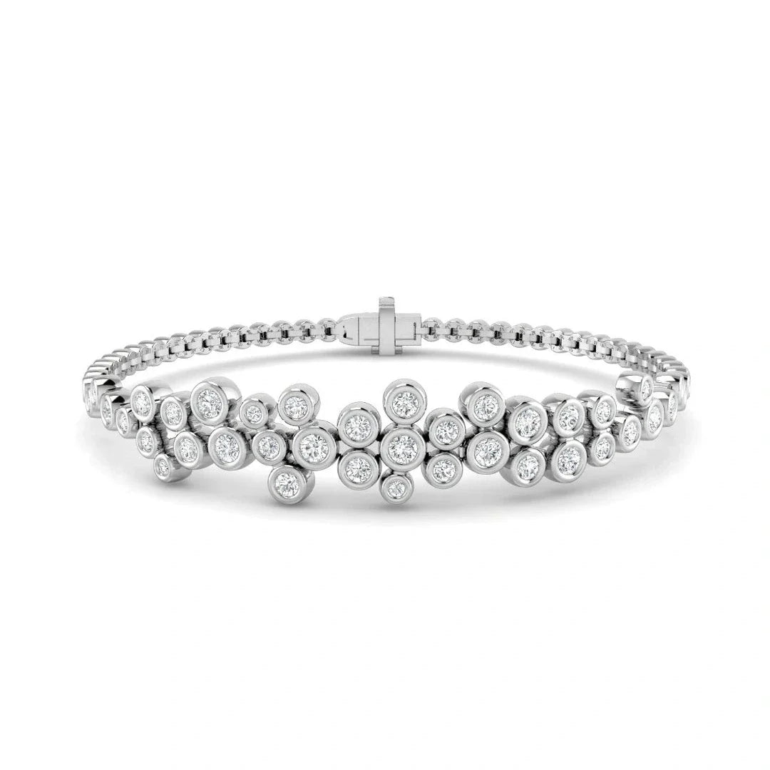 1.50ct Lab Grown Diamond Scattered Bezel Tennis Bracelet in 9k Gold
