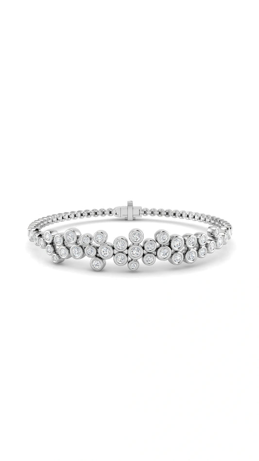 1.50ct Lab Grown Diamond Scattered Bezel Tennis Bracelet in 9k Gold