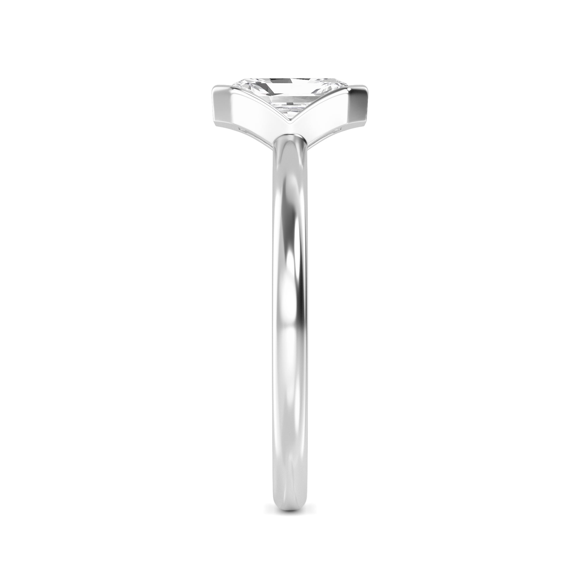 1.00ct Radiant cut Lab Grown Diamond Solitaire Bezel Engagement Ring