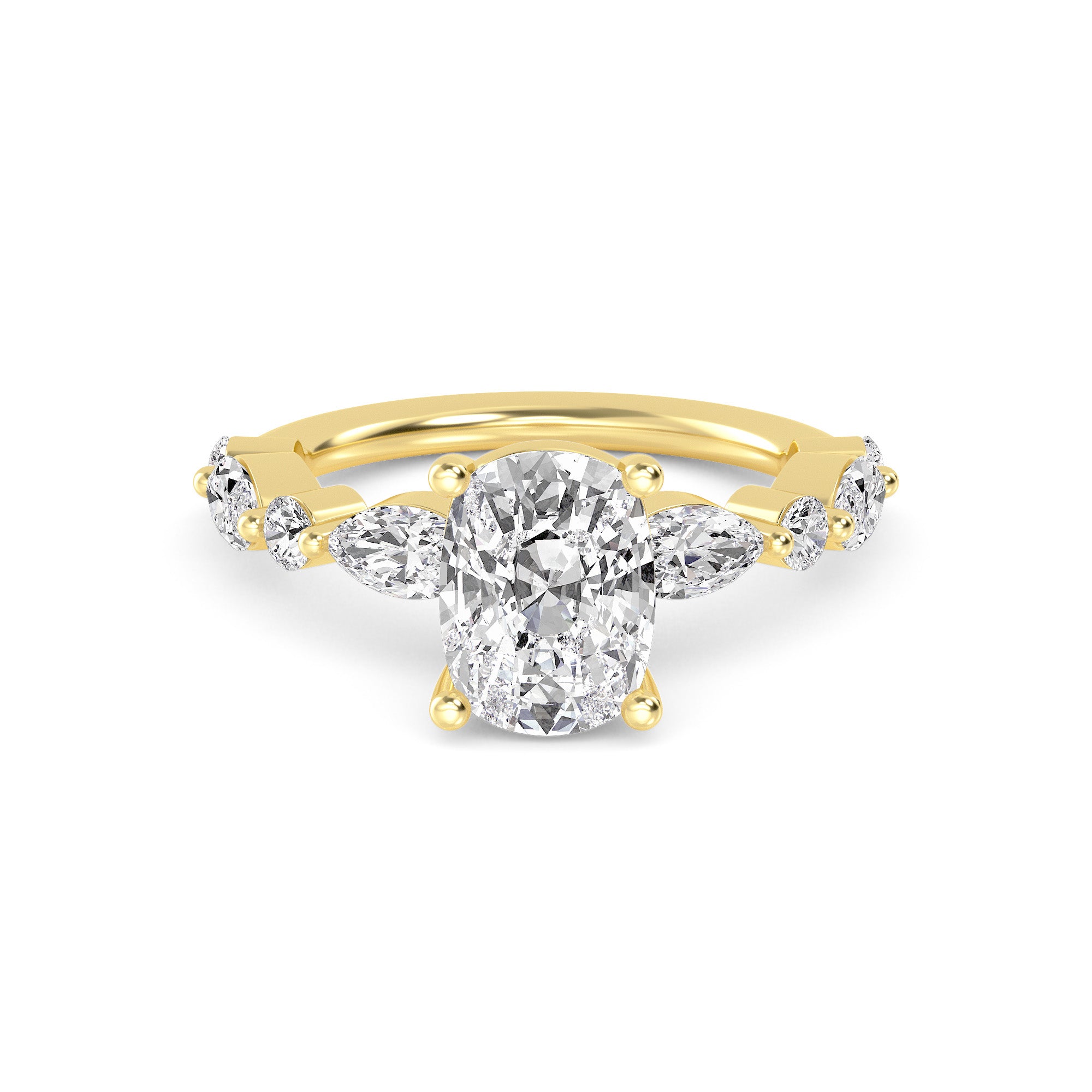 The Lucia 2.78ctw Elongated Cushion cut Lab Grown Diamond Engagemnt Ring