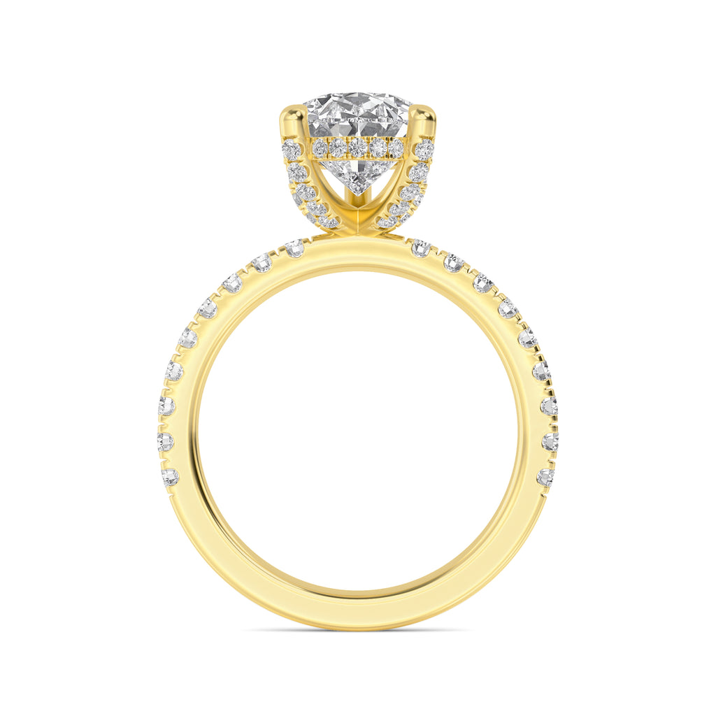 The Natasha 3.70ctw Pear cut Lab Grown Diamond Hidden Halo Engagement Ring
