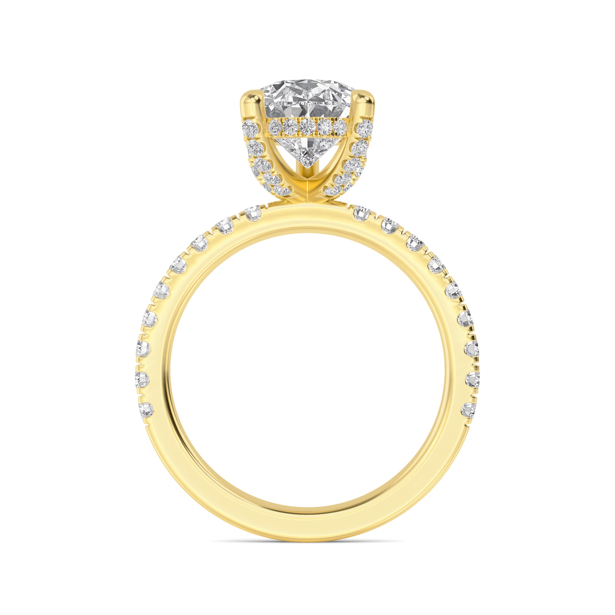 The Natasha 3.70ctw Pear cut Lab Grown Diamond Hidden Halo Engagement Ring