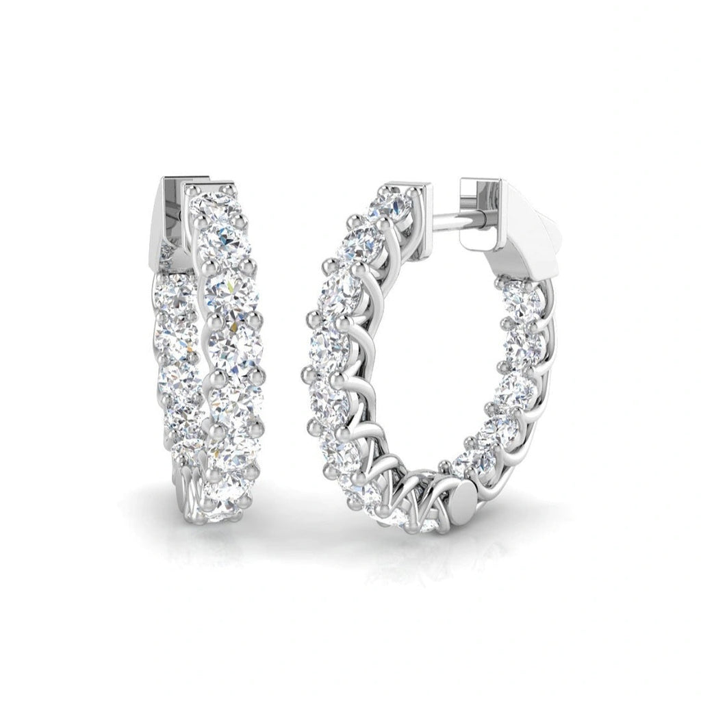 2.06ct 20.20mm Lab Grown Diamond Inside Out Hoop Earrings