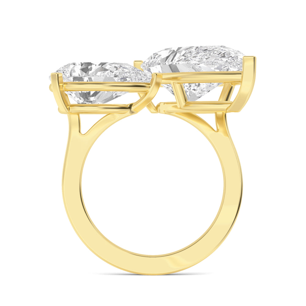 4.00ctw Double Pear cut Lab Grown Diamond Toi et Moi Engagement Ring