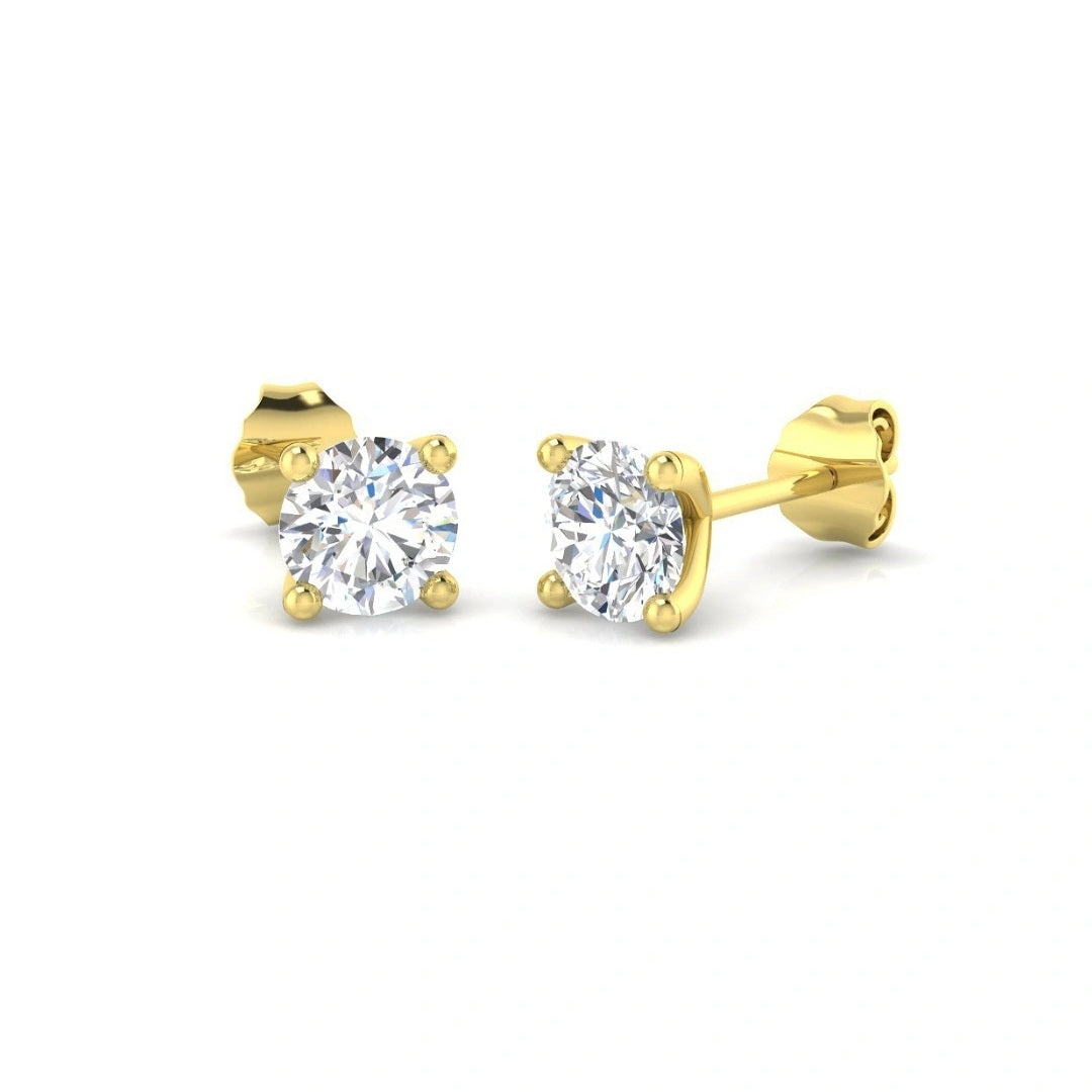 1.00ct Lab Grown Diamond Solitaire Earrings in 9k Gold