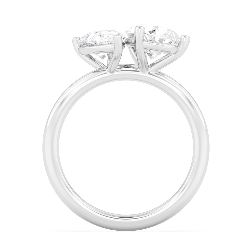 2.79ctw Pear cut Lab Grown Diamond Toi et Moi Engagement Ring