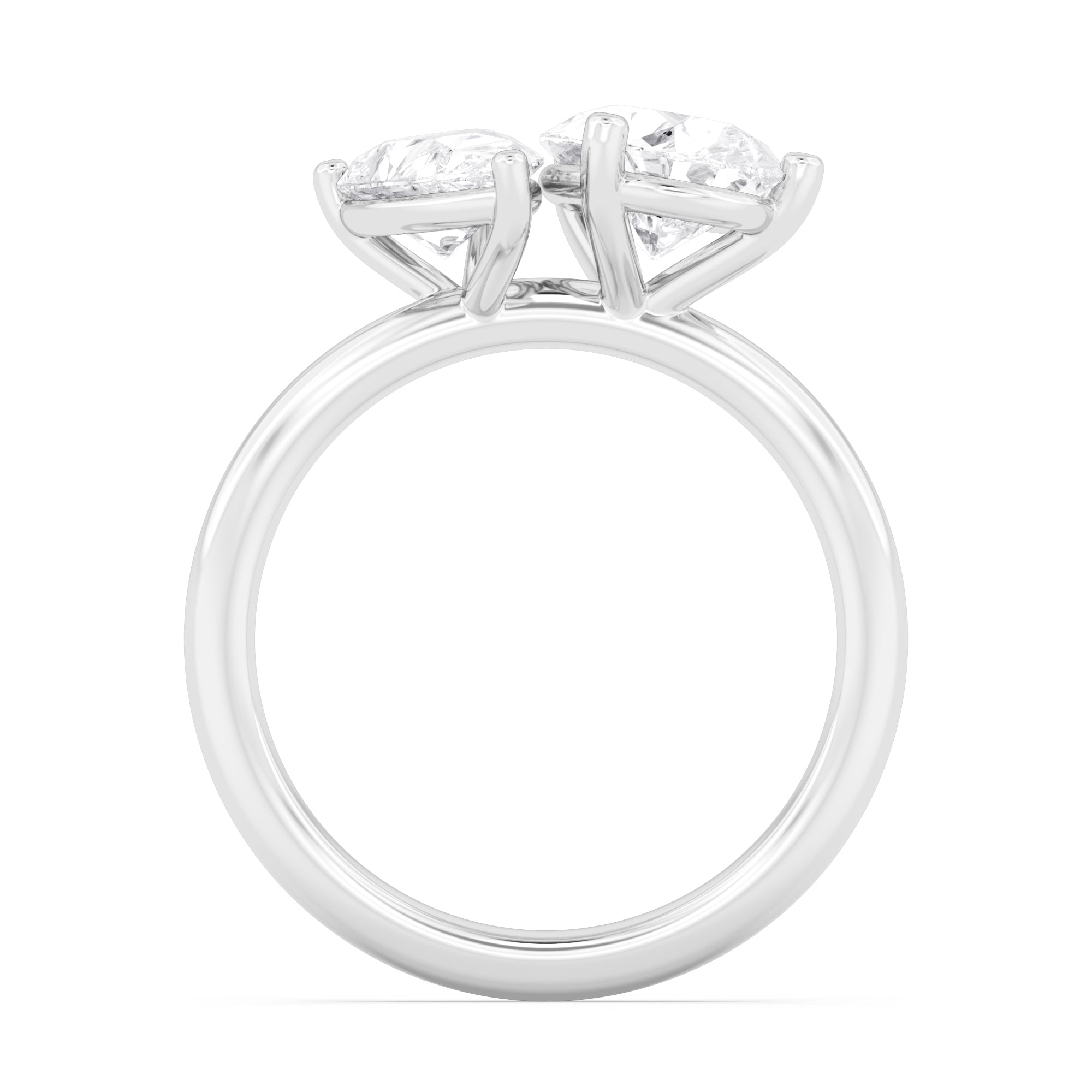 2.79ctw Pear cut Lab Grown Diamond Toi et Moi Engagement Ring