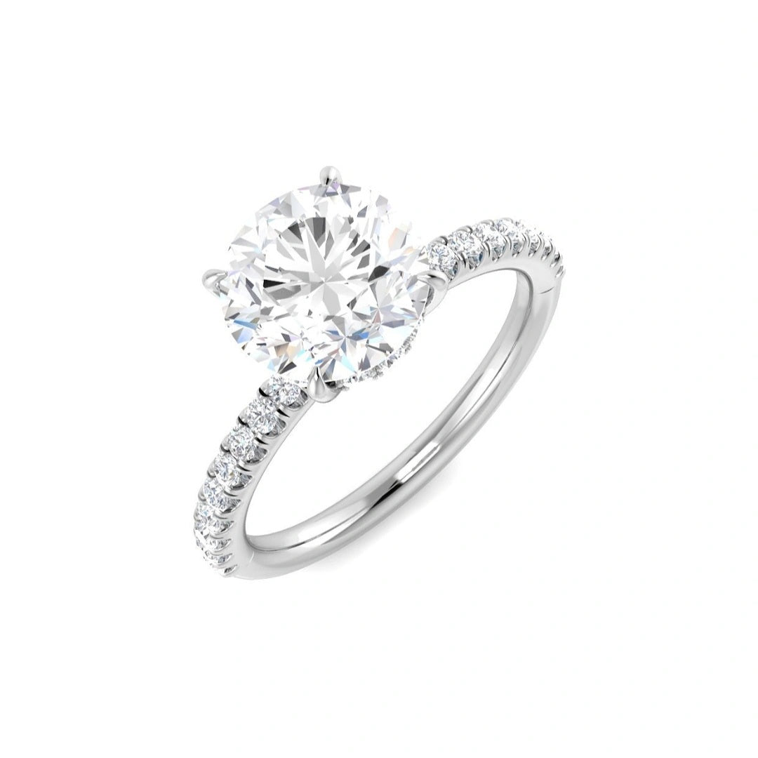 The Victoria 2.35ctw Round cut Lab Grown Diamond Hidden Halo Engagement Ring