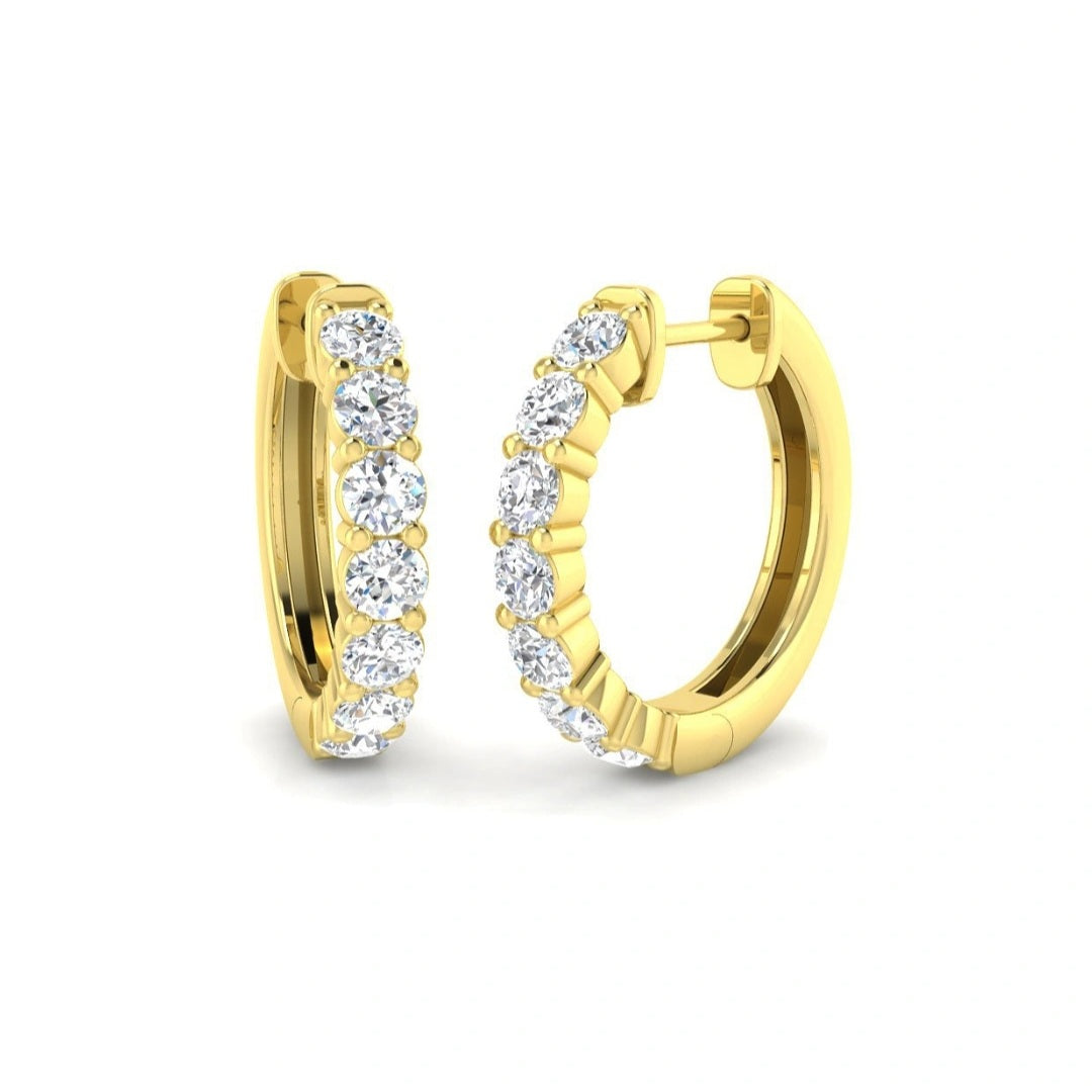 1.14ct 18mm Lab Grown Diamond Hoop Earrings