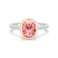 3.00ctw Cushion cut Pink Lab Grown Diamond Georgian Bezel Engagement Ring