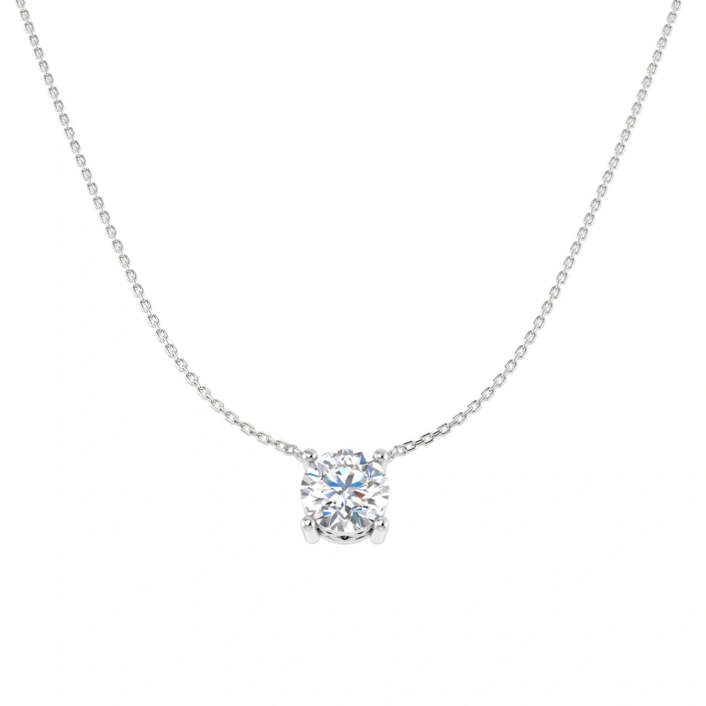 3.00ctw Lab Grown Diamond Round Solitaire Necklace in 9k Gold