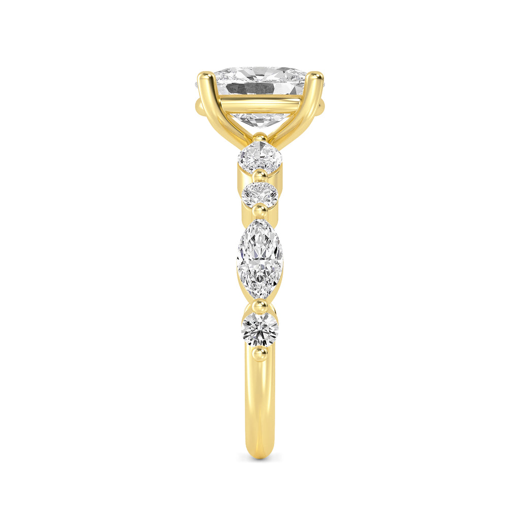 The Lucia 2.78ctw Elongated Cushion cut Lab Grown Diamond Engagemnt Ring