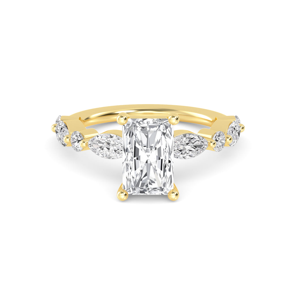 The Lucia 2.78ctw Emerald cut Lab Grown Diamond Engagemnt Ring