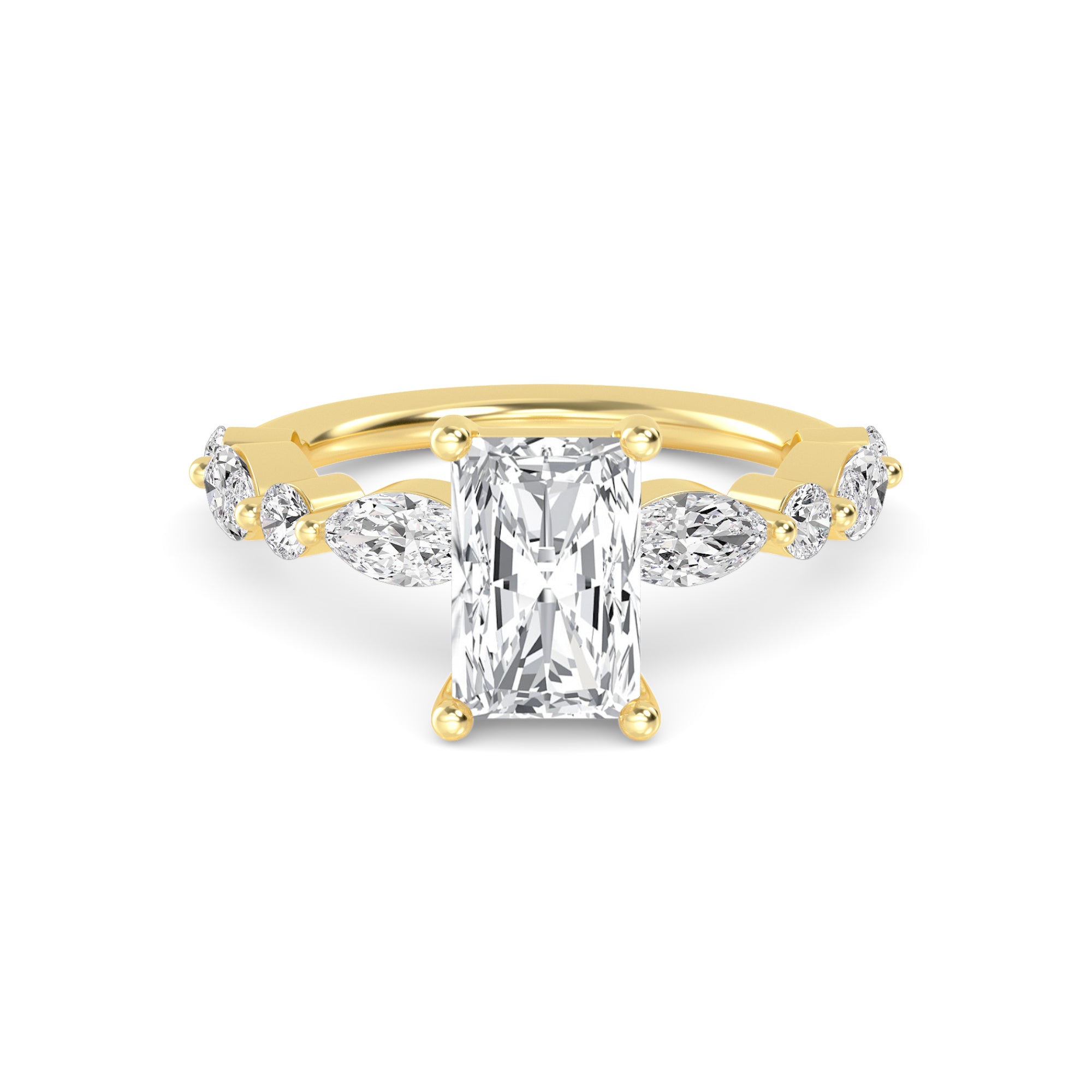 The Lucia 2.78ctw Emerald cut Lab Grown Diamond Engagemnt Ring