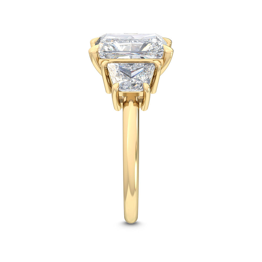 3.00ctw Radiant and Trapezoid cut Lab Grown Diamond Trilogy Engagement Ring