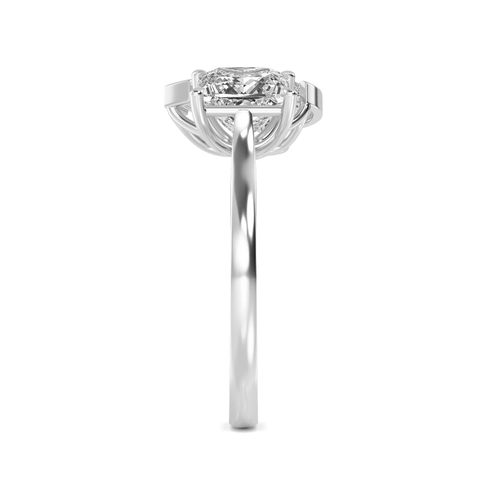 4.00ctw Princess and Pear cut Lab Grown Diamond Toi et Moi Engagement Ring