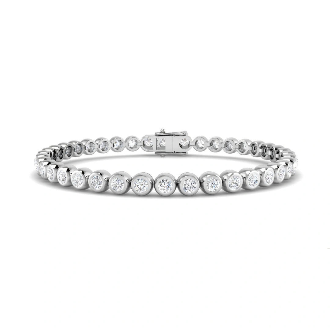 4.00ct Lab Grown Diamond Bezel Tennis Bracelet in 9k Gold