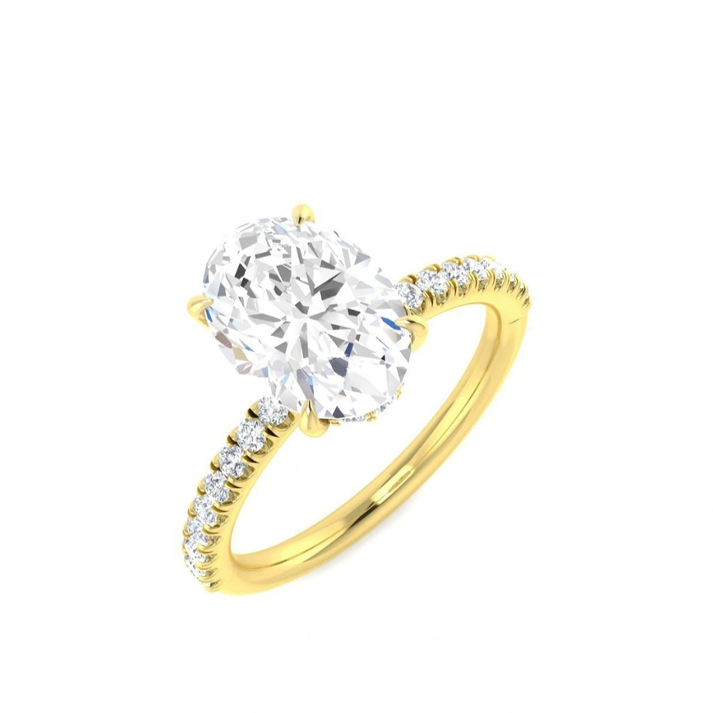 The Victoria 2.35ctw Oval cut Lab Grown Diamond Hidden Halo Engagement Ring